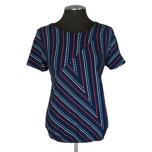 ACOS&A – Striped Flutter Bubble Hem Knit Top – Medium